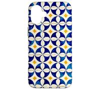 Custodia per iPhone 16 Plus Blu Bianco Giallo Portogallo Lisbona Tile Pattern
