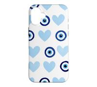 Custodia per iPhone 16 Plus Blu scuro scuro Evil Eye Greco Eye Cute Heart Eye Pattern