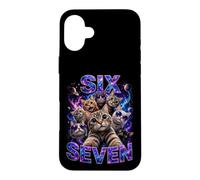 Custodia per iPhone 16 Plus Bootleg Six Seven Meme Space Galaxy - Simpatici gatti