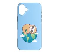Custodia per iPhone 16 Plus Bradipo Madre Terra Giornata Divertente Per Gli Amanti Dell'ambiente Pianeta