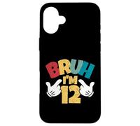 Custodia per iPhone 16 Plus Bruh Im 12 12 ° compleanno ragazzo retrò dodici anni bambini