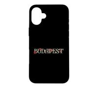 Custodia per iPhone 16 Plus Budapest Città Di Roses Ungheria Viaggi Vintage Tipografia