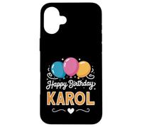 Custodia per iPhone 16 Plus Buon compleanno Karol