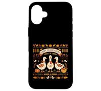 Custodia per iPhone 16 Plus Buon Ringraziamento Oche autunno raccolto Goose fan