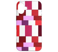 Custodia per iPhone 16 Plus Burgundy Color Block Checkered Checker Abstract Checkerboard