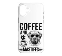 Custodia per iPhone 16 Plus Caffè E Mastini Divertente Mastino
