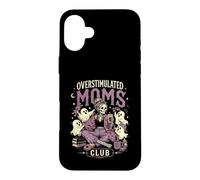 Custodia per iPhone 16 Plus Caffè iperstimolato per bambini Moms Club Spooky Season Ghost