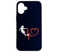 Custodia per iPhone 16 Plus Calcio Ragazza Battito Cuore Giocatore Femminile Calci Passione