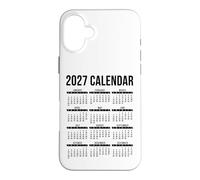 Custodia per iPhone 16 Plus Camicia Calendario 2027 Uomo Donna Bambino 27 Calendario