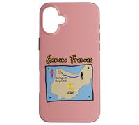 Custodia per iPhone 16 Plus Camino Frances 2026 Santiago de Compostela Donna Pellegrina Mappa