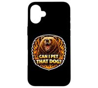 Custodia per iPhone 16 Plus Can I Pet That Dog Divertente Dat Dawg Orso Meme Natura All'aperto