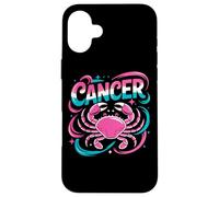 Custodia per iPhone 16 Plus Cancro Segno zodiacale Granchio Rosa Astrologia Vibes