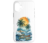 Custodia per iPhone 16 Plus Cancun Spring Break 2026 Palma e onde ad acquerello