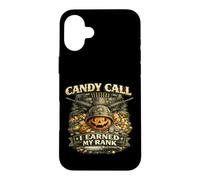 Custodia per iPhone 16 Plus Candy Call ha guadagnato grado veterano militare tema Halloween