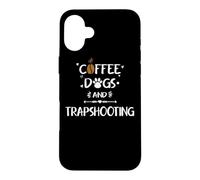 Custodia per iPhone 16 Plus Cani da caffè e traptiro | Skeet Trap Clay Shooting