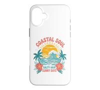 Custodia per iPhone 16 Plus Capelli salati Sunny Days Tropical Coastal Beach Wave Graphic