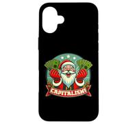 Custodia per iPhone 16 Plus CAPITALISMO! Funny Greedy Santa Claus Consumer Christmas Meme