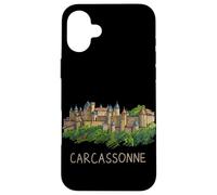Custodia per iPhone 16 Plus Carcassonne Francia viaggio souvenir città punto di riferimento regalo