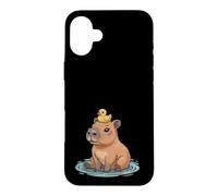 Custodia per iPhone 16 Plus Carino Capibara e Anatra Best Friends Amante degli Animali