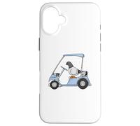 Custodia per iPhone 16 Plus Carino carrello da golf con uccello per golfisti e bambini