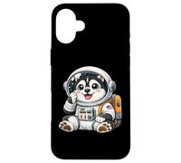 Custodia per iPhone 16 Plus Carino cartone animato Husky Spazio ed Explorer Astronauta Cane