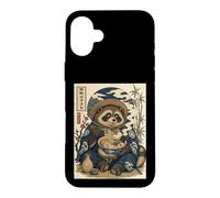Custodia per iPhone 16 Plus Carino Chonky Tanuki Raccoon Cane Ramen Animale Giapponese