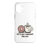 Custodia per iPhone 16 Plus Carino Ciambella Caffè Let's Get Through Daily Grind