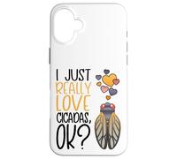Custodia per iPhone 16 Plus Carino Cicada Amante Mi piace davvero le cicale