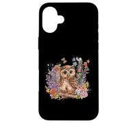 Custodia per iPhone 16 Plus Carino Cottagecore Gufo Floreale Estetica Ragazze Donne Grafica