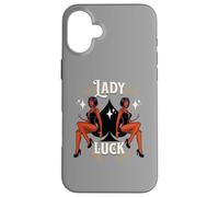 Custodia per iPhone 16 Plus Casinò vintage retrò Rockabilly Devil Girl Lady Lucky Spade