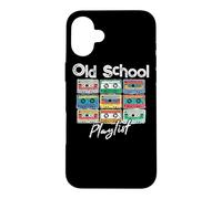 Custodia per iPhone 16 Plus Cassette Tape Music 80s Old School Playlist Vintage Eighties