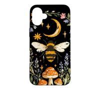 Custodia per iPhone 16 Plus Celestial Bee Moon Mushroom Cottagecore Botanical