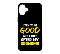 Custodia per iPhone 16 Plus Cerco di essere buono ma mi prendo cura di mia nonna, bambini, ragazzi e ragazze