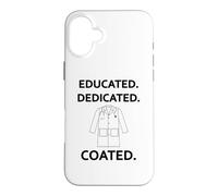 Custodia per iPhone 16 Plus Cerimonia del cappotto bianco dello studente di medicina rivestita dedicata educata