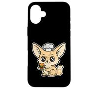Custodia per iPhone 16 Plus Chef Fennec Mini Hamburger Kawaii