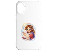Custodia per iPhone 16 Plus Chibi Gesù Cristo Kawaii Tenendo l'Agnello