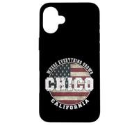 Custodia per iPhone 16 Plus Chico California, Vintage bandiera americana