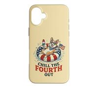 Custodia per iPhone 16 Plus Chill The 4th Fourth è uscito Corgi Patriotic 4 July Dog