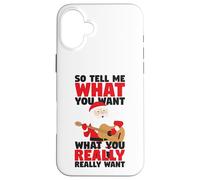 Custodia per iPhone 16 Plus Chitarra Babbo Natale Dimmi cosa vuoi divertente Natale