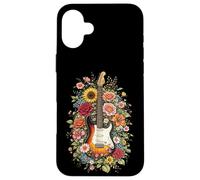 Custodia per iPhone 16 Plus Chitarra Love Floral Botanical Cottagecore Flowers Chitarrista