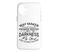 Custodia per iPhone 16 Plus Christian Way Maker Miracle Worker Luce nell'oscurità