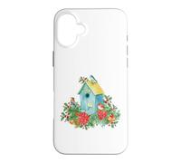 Custodia per iPhone 16 Plus Christmas Holiday Wreath Birdhouse Birds & Bells