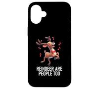 Custodia per iPhone 16 Plus Christmas Xmas Reindeer Are People Too Funny Dancer
