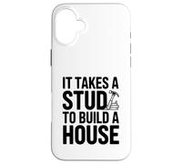 Custodia per iPhone 16 Plus Ci vuole uno stallone per costruire un umorismo di costruzione di una casa