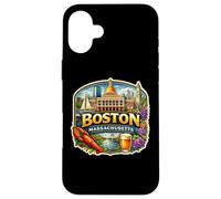 Custodia per iPhone 16 Plus Cimeli statali per visitatori della città souvenir di Boston, Massachusetts