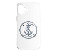Custodia per iPhone 16 Plus Citazione Latina Festina Lente Ancora e Delfino Emblema