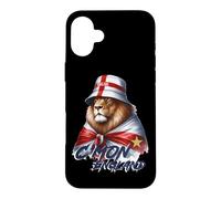 Custodia per iPhone 16 Plus C'mon England Blue Flag Wrapped Lion World Cup Football