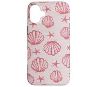 Custodia per iPhone 16 Plus Coastal Beach Summer Ocean Seashell Aesthetic Pink