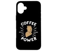 Custodia per iPhone 16 Plus Coffee Powers Funny Cafeine Baristas Coffee Lover