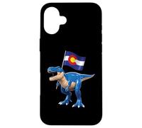 Custodia per iPhone 16 Plus Colorado Dinosaur T-Rex Denver Flag Boulder Sci Uomo Donna